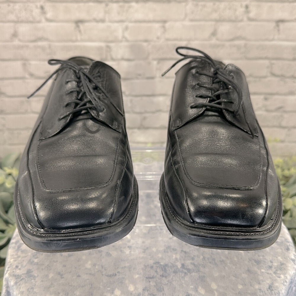 DOCKERS “Perspective” Black Leather Square Toe Dress Oxfords Mens 9.5M🖤VGUC - Picture 2 of 11